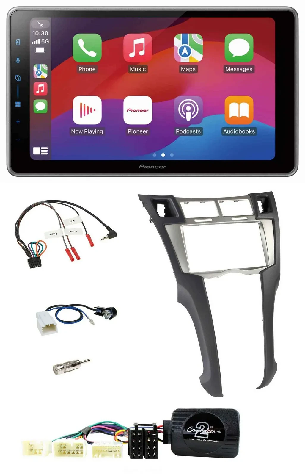 Автомагнитола Pioneer 2DIN USB DAB Bluetooth для Toyota Yaris 2006–2011 с поддержкой кнопок на руле