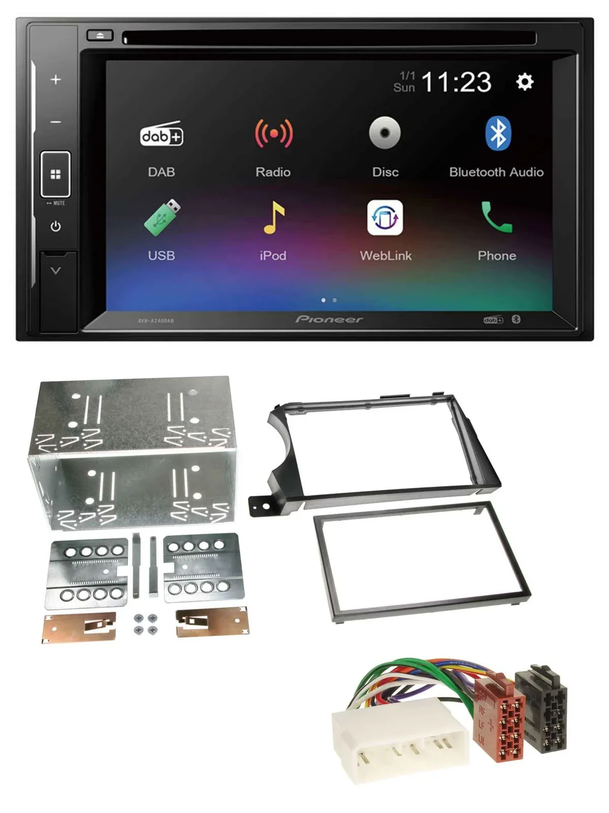 Pioneer Bluetooth MP3 USB 2DIN DAB DVD Autoradio für SSangYong Actyon Kyron 2006