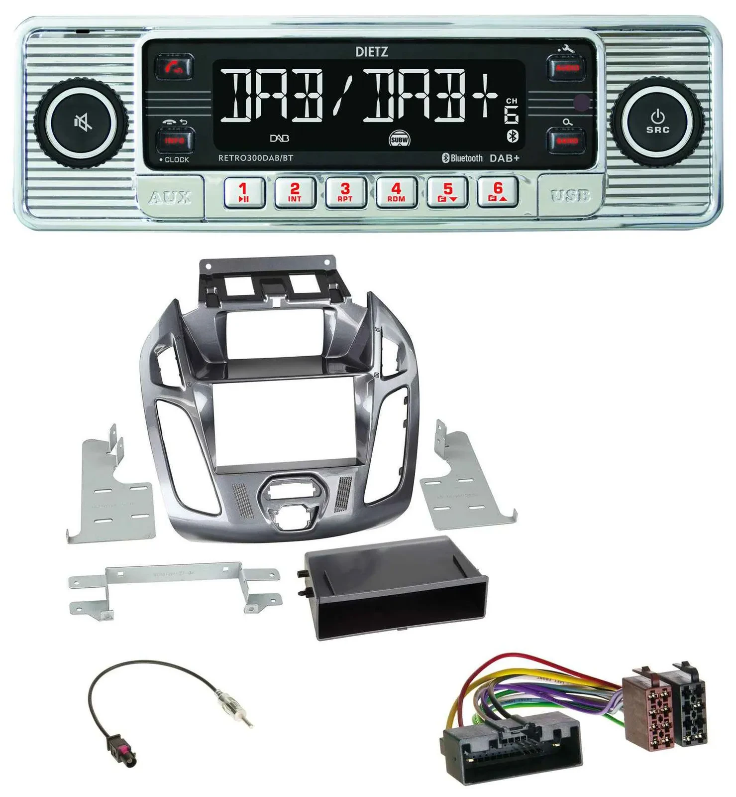 Dietz Bluetooth MP3 DAB USB Autoradio für Ford Transit Connect 2012-2018 Display