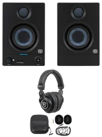 Pair Presonus Eris 3.5BT 2nd Gen 3.5" Studio Monitors w/Bluetooth + Headphones