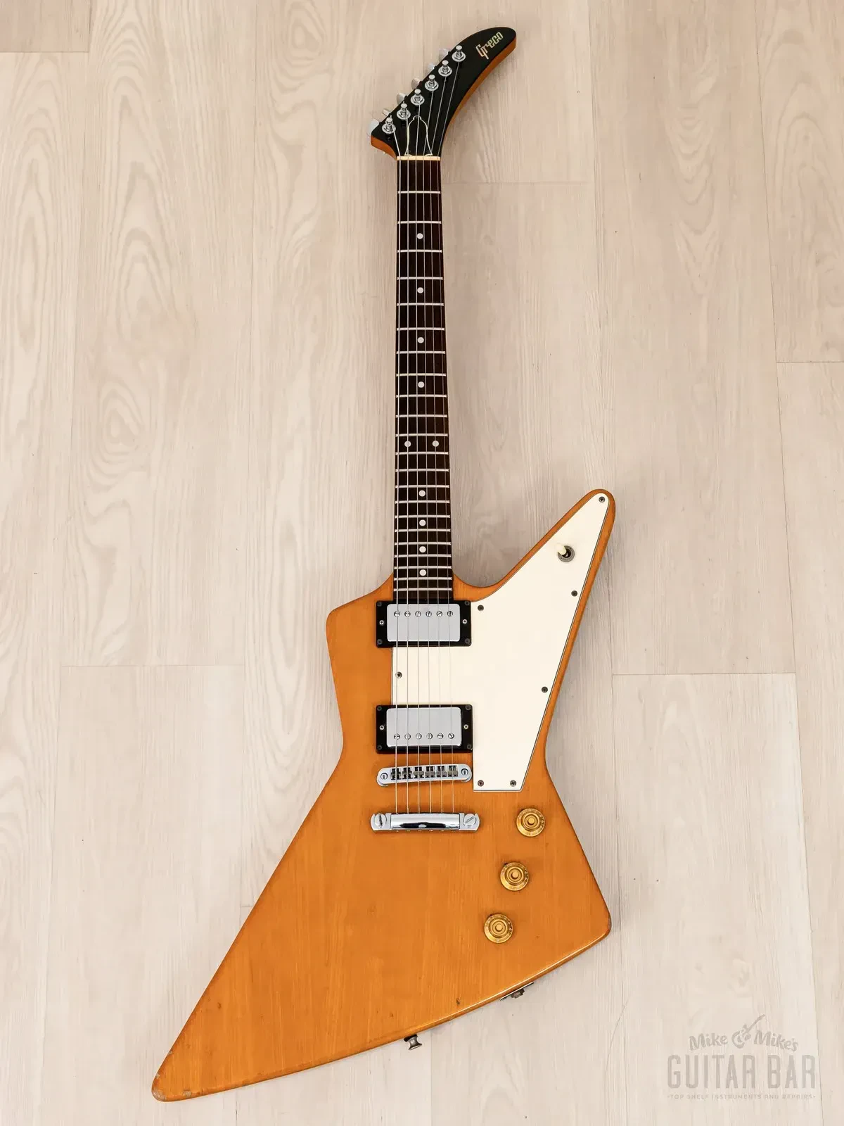 Электрогитара Greco Explorer EX800 HH Yellow Natural w/case Japan 1978