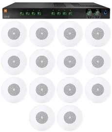 Усилитель мощности для ресторанов/баров/кафе JBL CSMA240 + CSS8004 2x40W, 4Ω/8Ω/70V/100V (набор, 14 шт.)