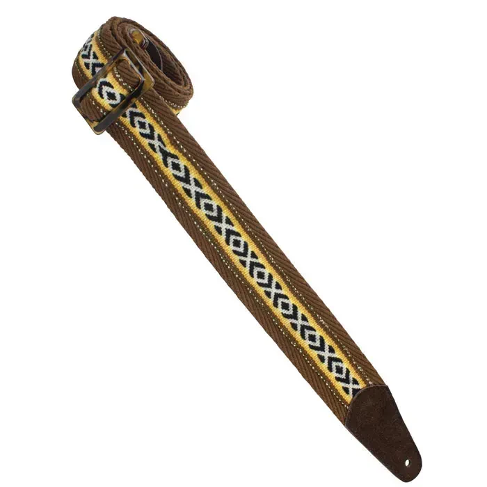 Ремень для гитары Henry Heller HPWS-04 Herringbone Woven Brown Yellow Black