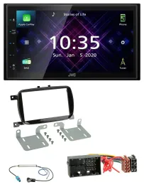 JVC DAB 2DIN MP3 Bluetooth USB Autoradio für Fiat 500X ab 2016 klavierlack schwa