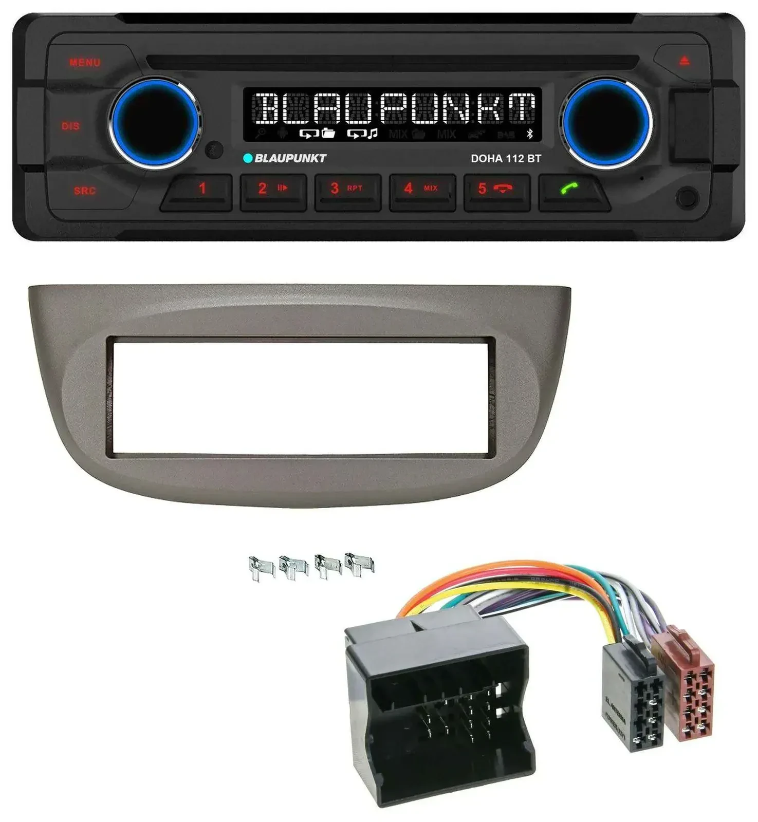 Blaupunkt AUX MP3 CD Bluetooth USB Autoradio für Renault Twingo 07-14 beige-grau