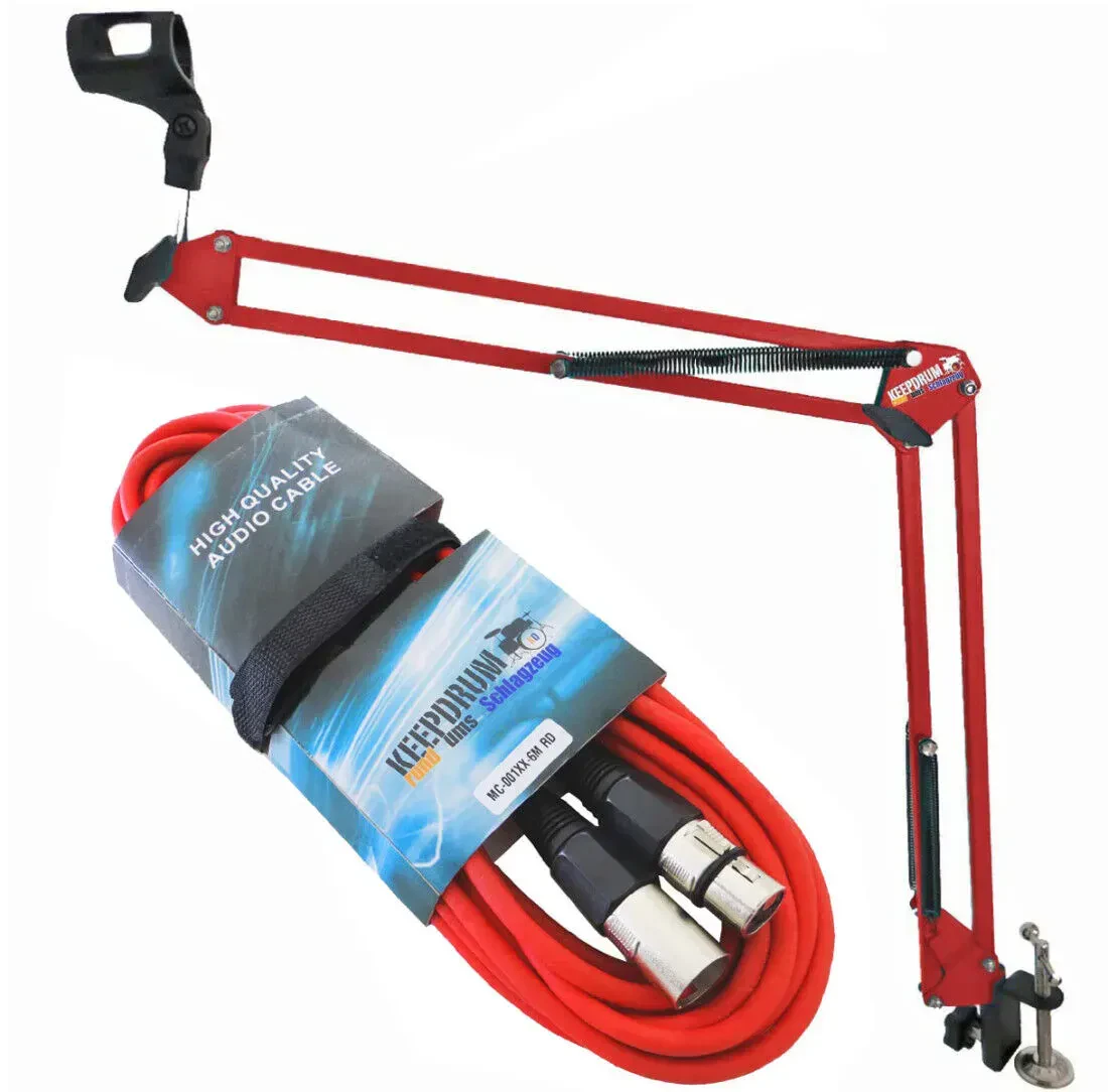 Стойка для микрофона keepdrum NB35 RD Red с кабелем