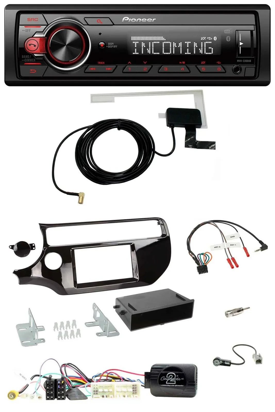 Pioneer MP3 Lenkrad CD DAB USB Autoradio für Kia Rio UB Facelift 2017-2023 piano