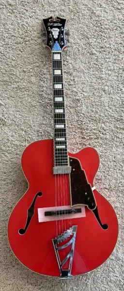 Электрогитара полуакустическая D'Angelico Premier EXL-1 Archtop Fiesta Red с чехлом