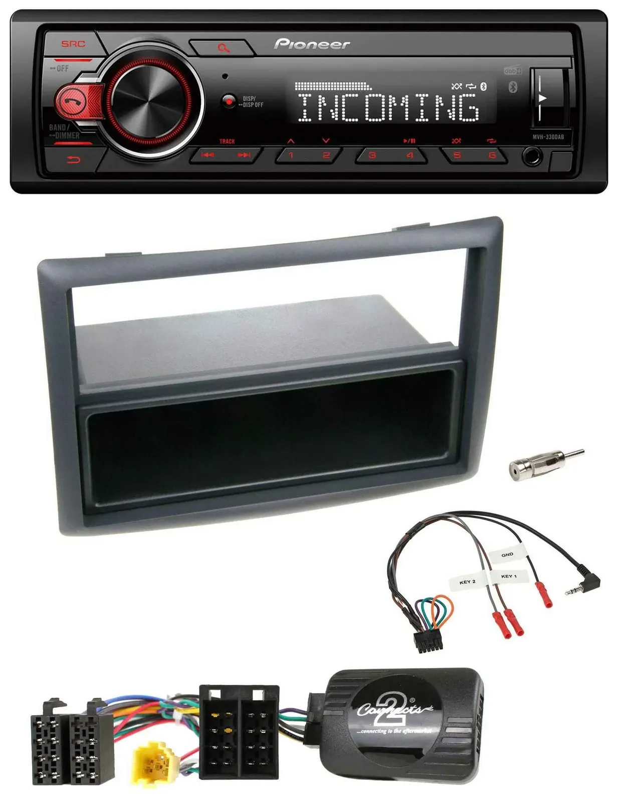 Автомагнитола для Renault Megane 2007–2008 Pioneer Bluetooth, USB, DAB, поддержка управления на руле, черная