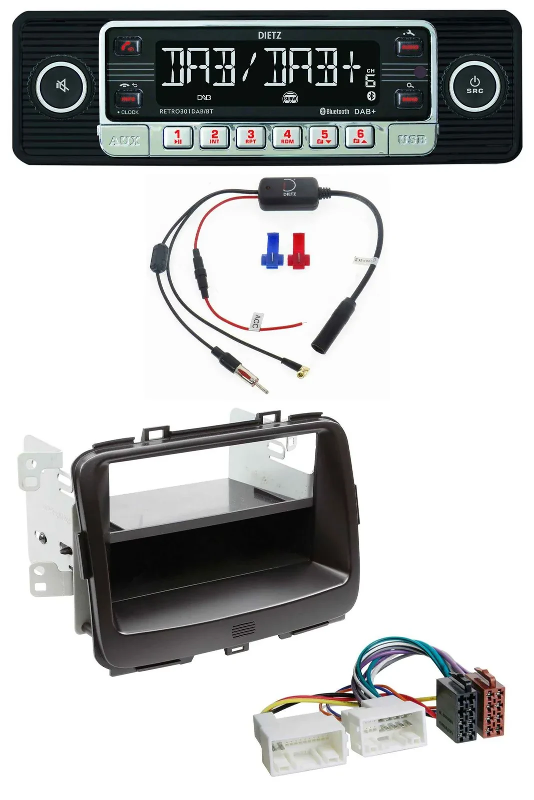 Dietz MP3 DAB Bluetooth USB Autoradio für Kia Carens 4 (RP, ab 2013)