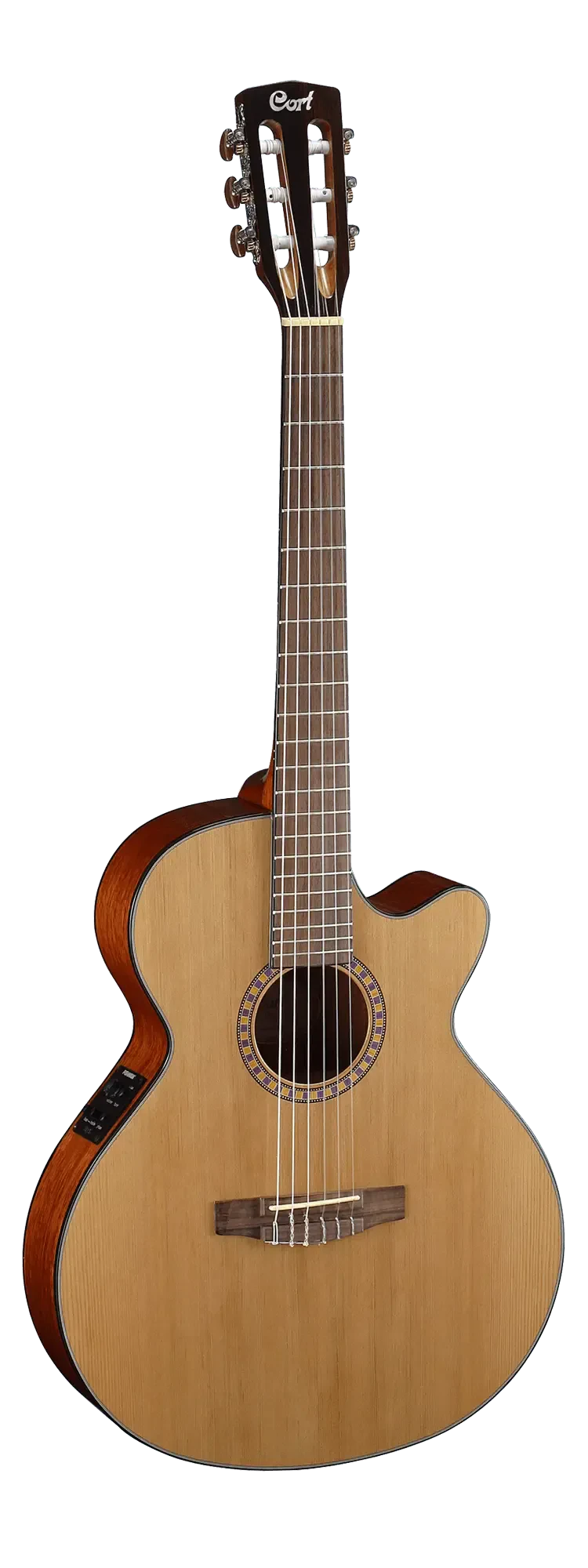 Классическая гитара с подключением Cort CEC5 Natural Satin с узким грифом