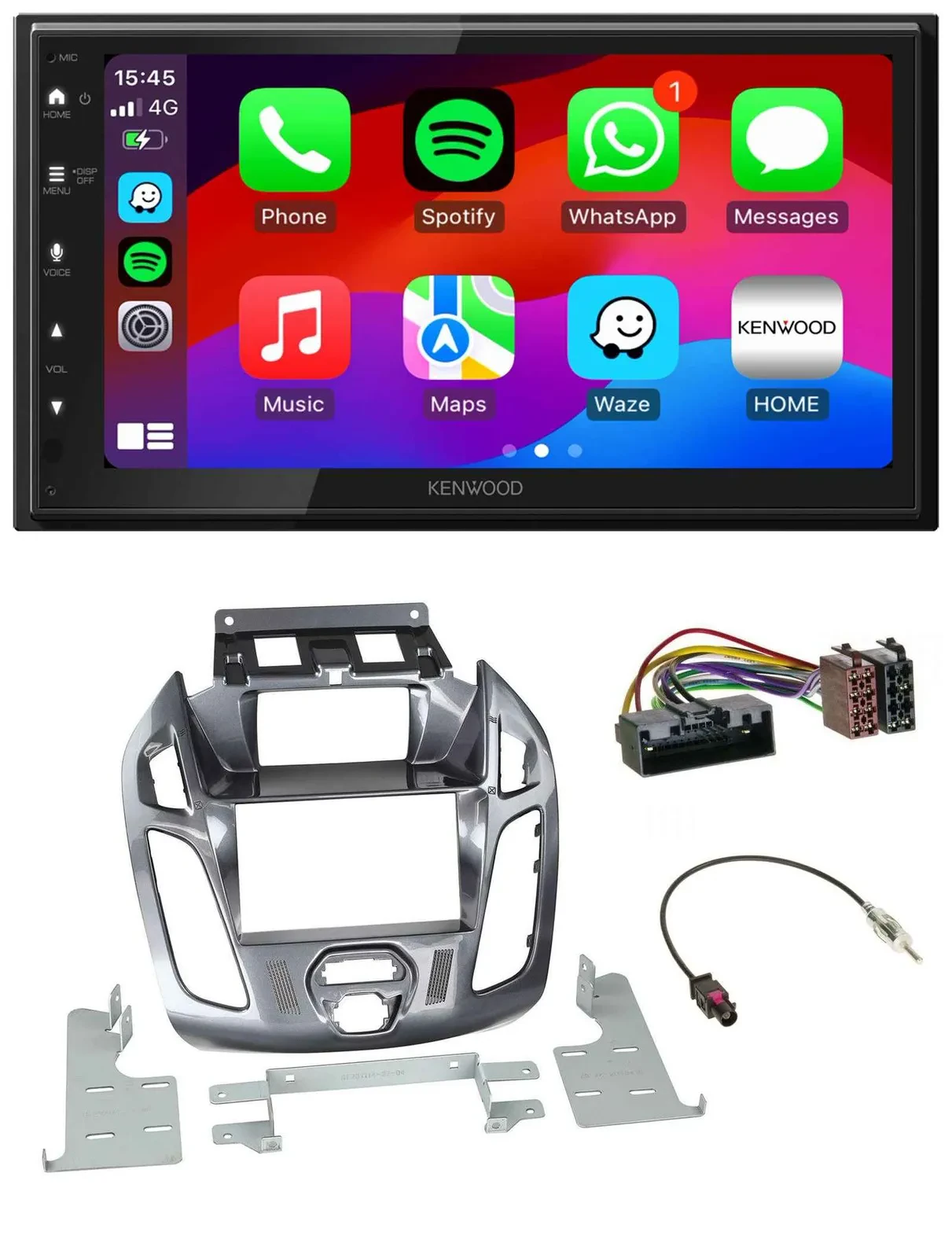 Kenwood MP3 USB DAB 2DIN Bluetooth Autoradio für Ford Transit Connect mit Displa