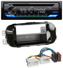 Автомагнитола для Kia Soul (PS) JVC Bluetooth, MP3, USB, DAB, CD, чёрный глянец