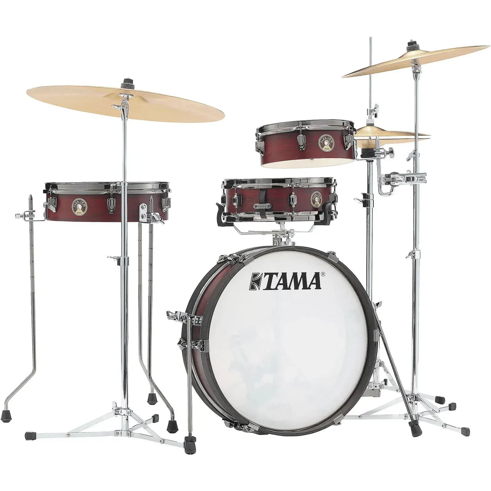 Tama LJK48PBN Club-JAM 4-Piece Acoustic Drum Shell Pack, Burgundy Walnut