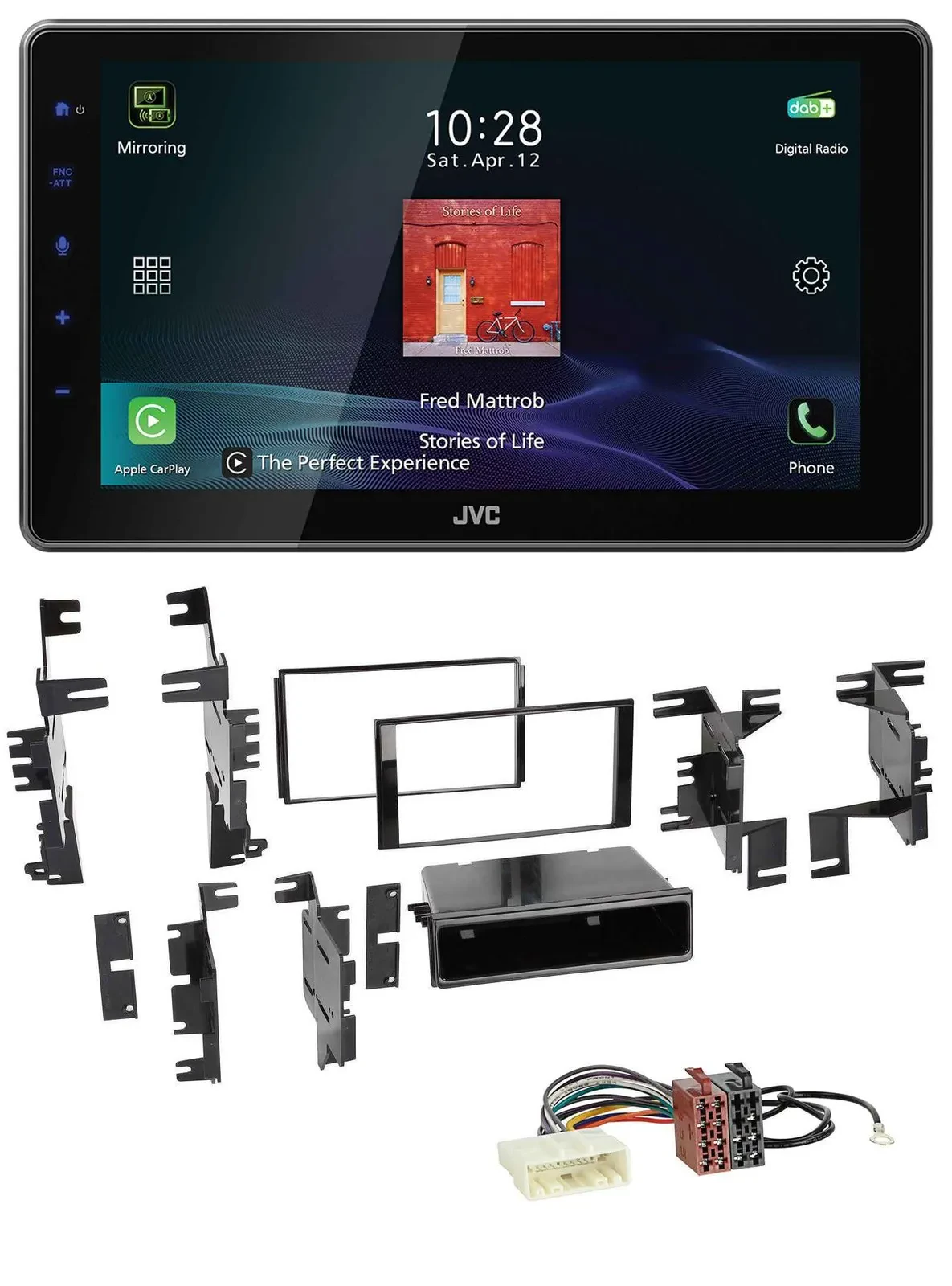 Автомагнитола для Nissan Cube (с 2009), Frontier (с 2013), Juke JVC DAB, Bluetooth, USB, MP3
