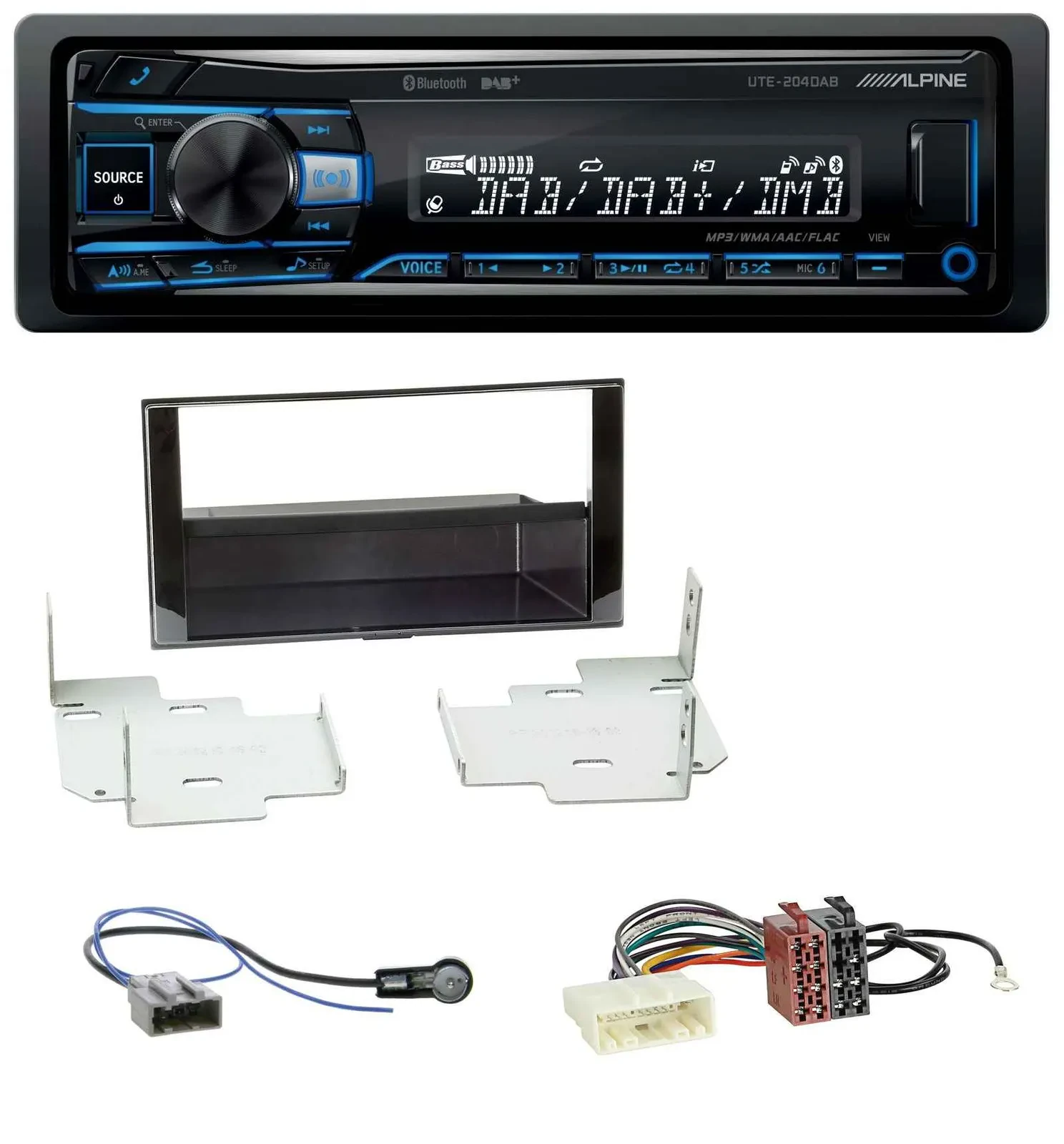 Alpine USB Bluetooth DAB MP3 Autoradio für Nissan Micra (2013-2017) piano