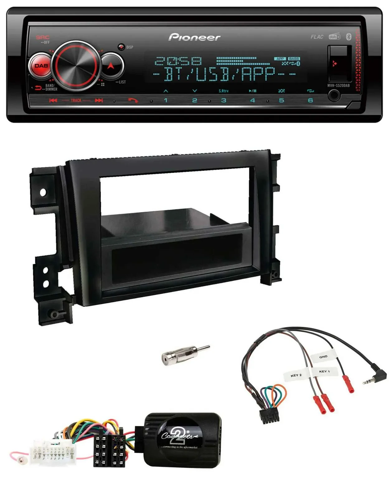 Pioneer Bluetooth USB Lenkrad DAB Autoradio für Suzuki Grand Vitara 2005-2011