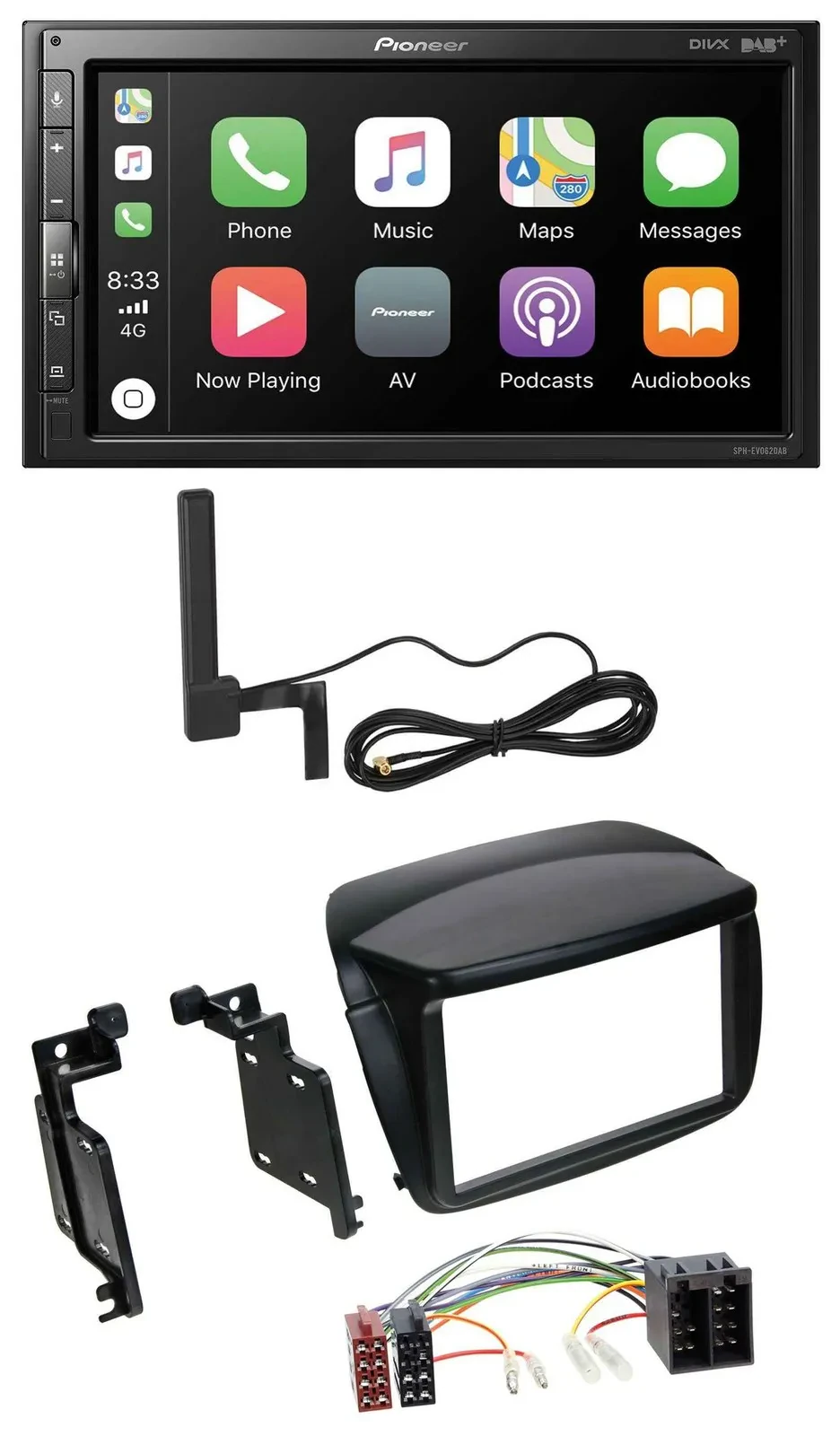 Автомагнитола для Fiat Doblo (с 2010) и Opel Combo Pioneer 2DIN, USB, Bluetooth, DAB, MP3