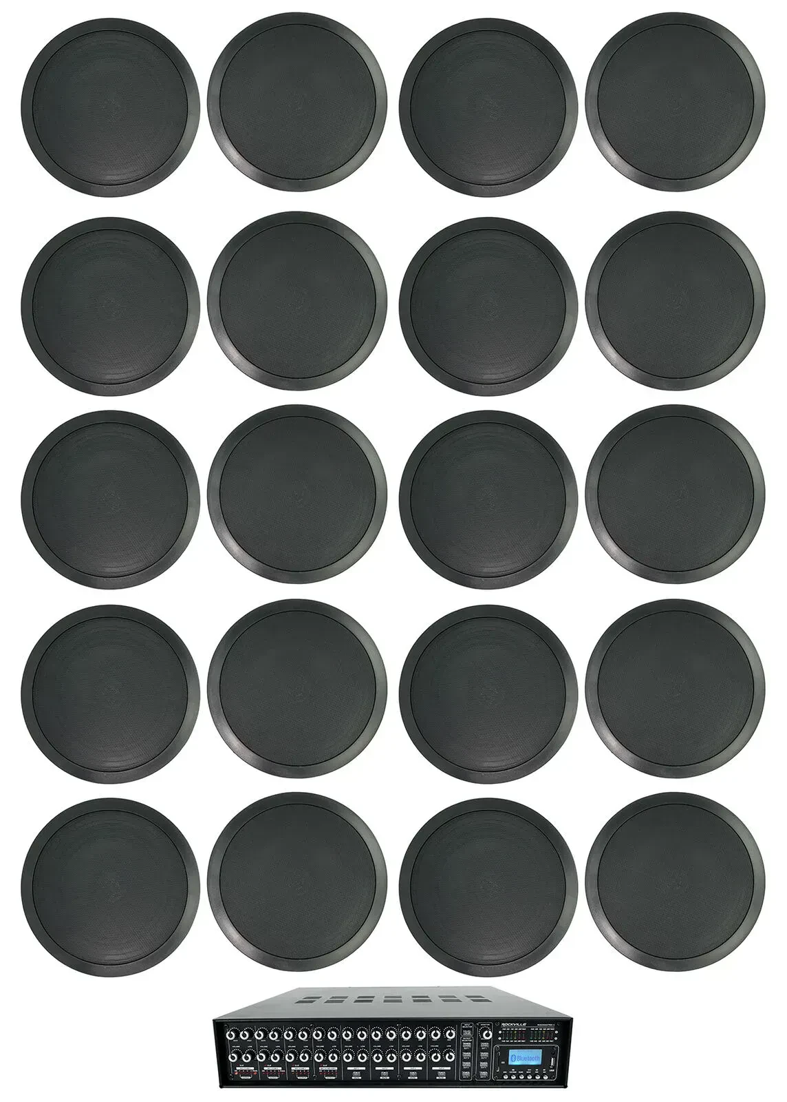 Потолочная акустика Rockville ROCK MATRIX 4+(10) CC80T Black COM 1 Black с усилителем (20 штук)