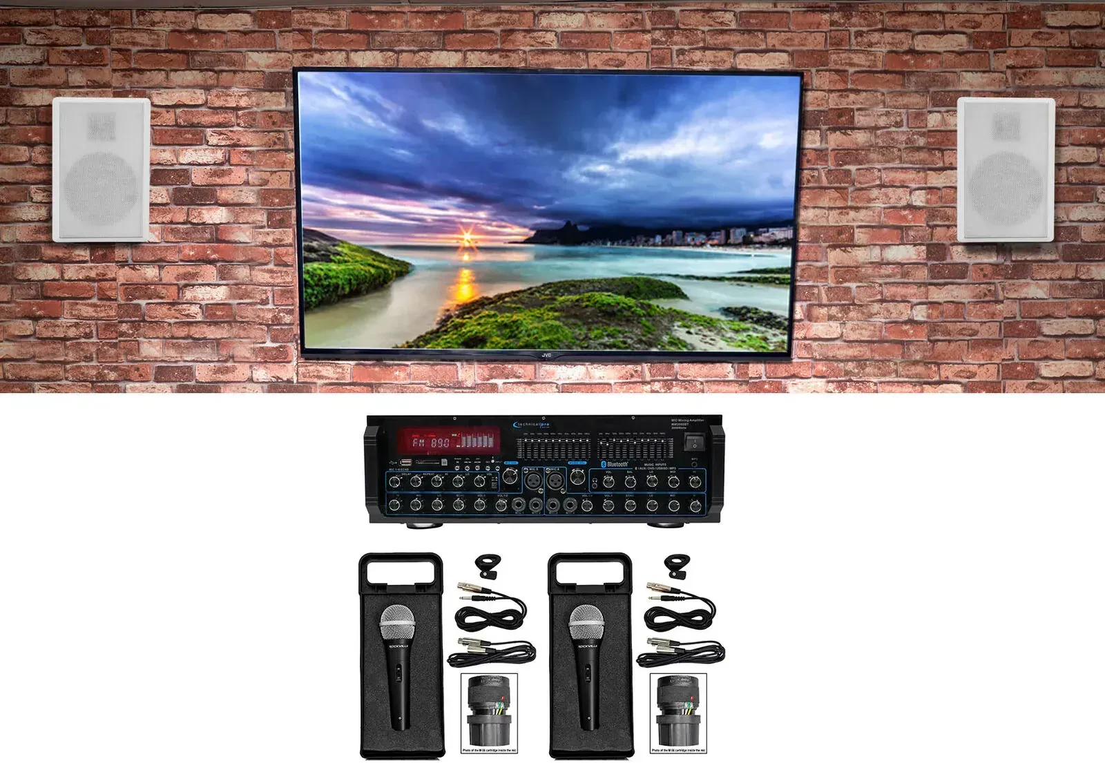 Караоке-система Technical Pro MM2000BT Bluetooth 5.25", белый (набор, пара)