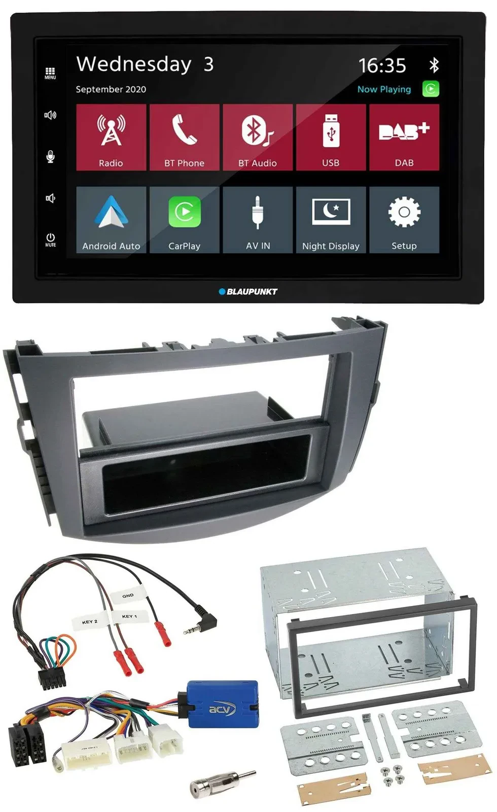 Blaupunkt 2DIN Lenkrad USB Bluetooth DAB Autoradio für Toyota RAV 4 ab 2011 28 P