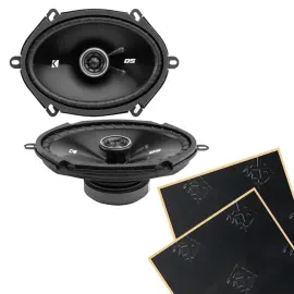 Kicker DSC6804 6x8” DS Coaxial Car Speakers + Sound Damping