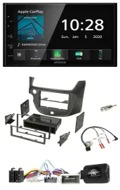 Kenwood Bluetooth Lenkrad DAB USB 2DIN Autoradio für Honda Jazz ab 14 dunkelgrau
