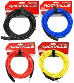 Коммутационный кабель Rockville RCXFB25 Multicolor 7.6 м (4 штуки)