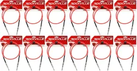 Инструментальный кабель Rockville RCGT3.0R Red 0.9 м (12 штук)