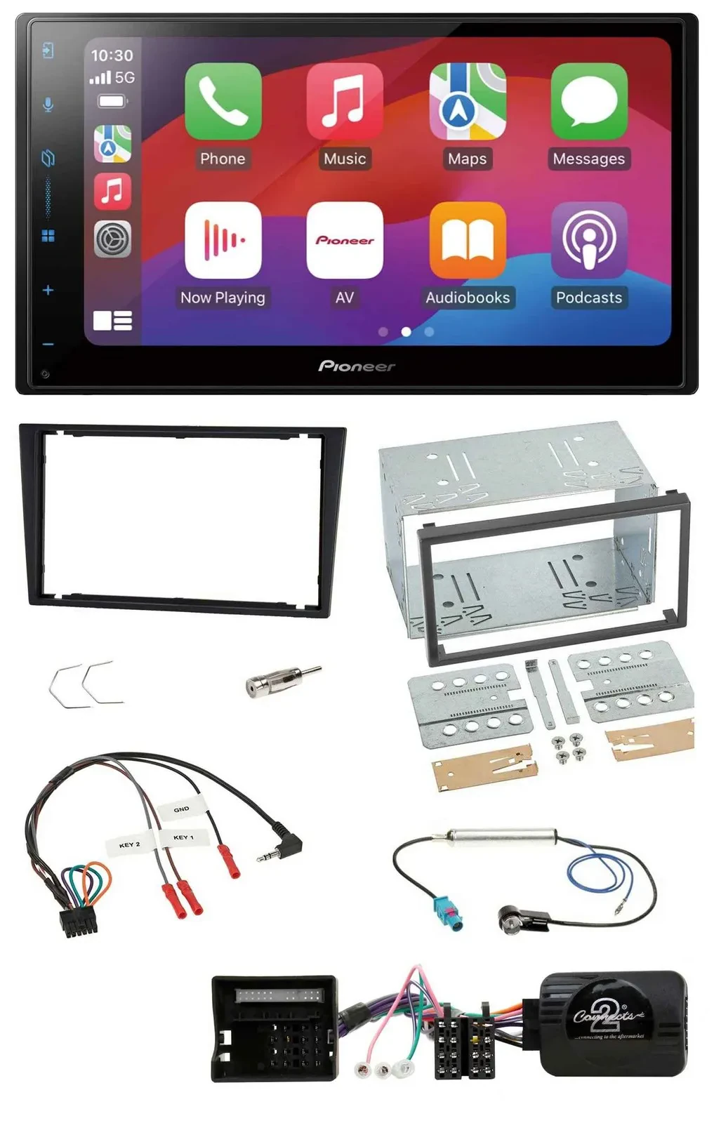 Pioneer DAB USB Lenkrad Bluetooth 2DIN Autoradio für Opel Corsa C Tigra Vectra C