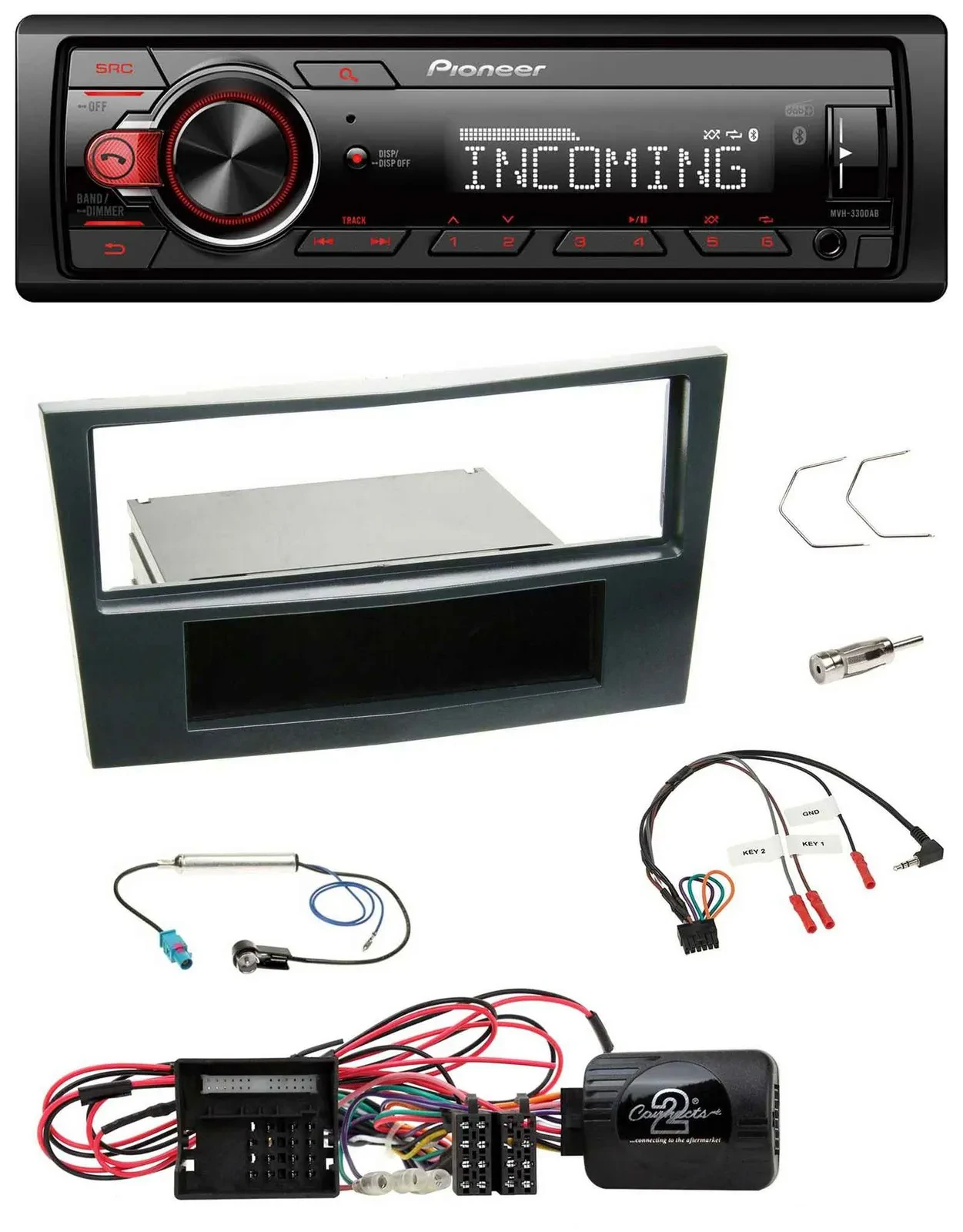 Pioneer Bluetooth USB DAB Lenkrad Autoradio für Opel Corsa D Schwarz 09-14