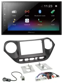 Pioneer USB Bluetooth DAB 2DIN MP3 Autoradio für Hyundai i10 ab 2013 AUX USB