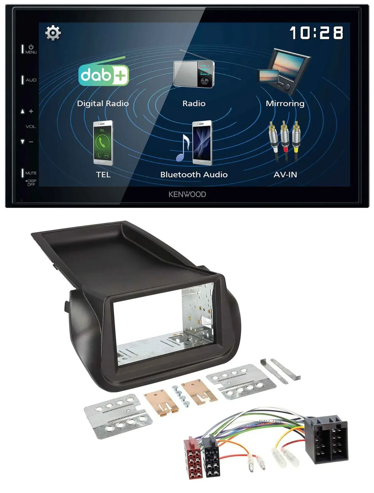 Kenwood 2DIN Bluetooth MP3 USB DAB Autoradio für Citroen Nemo Fiat Fiorino Peuge