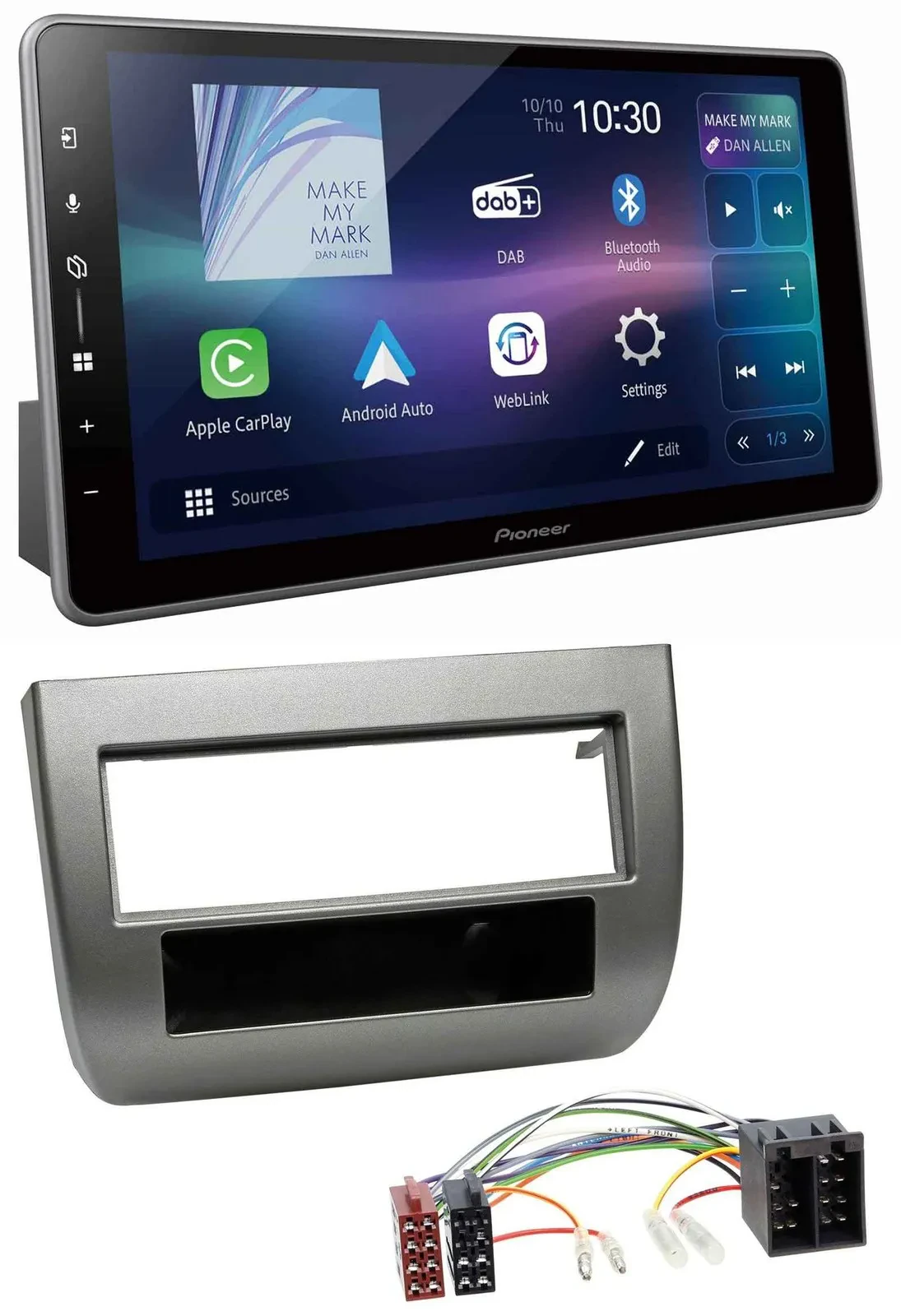 Pioneer Bluetooth USB DAB MP3 Autoradio für Lancia Y 843 03-11 dunkelsilbermetal