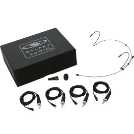 Galaxy Audio HSM4 Dual Ear Headset Mic W/4 Sennheiser Cables,Windscreen,Clp,Case
