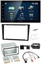 Kenwood 2DIN Bluetooth Lenkrad USB DAB Autoradio für Opel Corsa C Vectra C charc