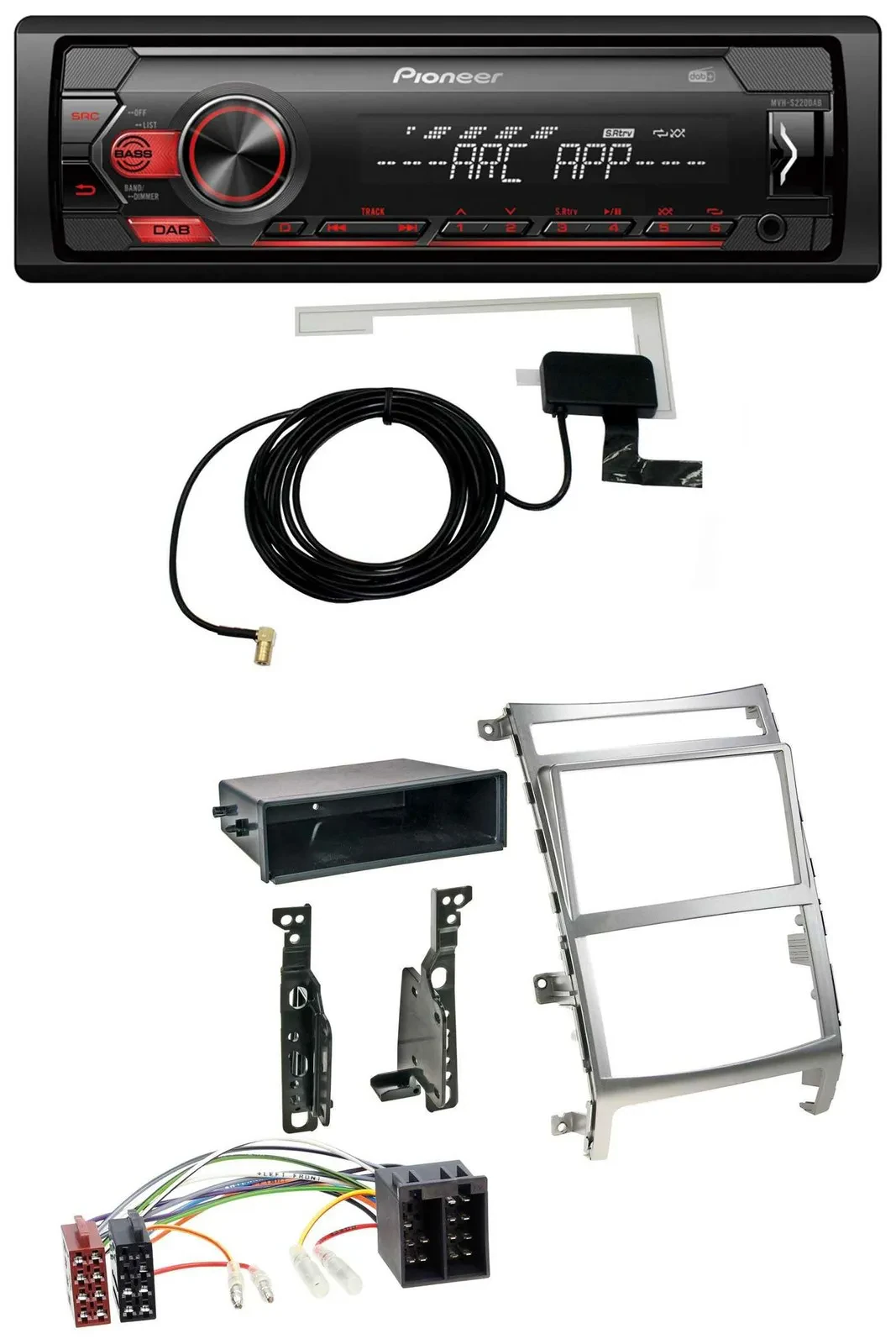 Автомагнитола Pioneer 1DIN USB DAB MP3 AUX, серебристая, для Hyundai ix55 (2009–2012)