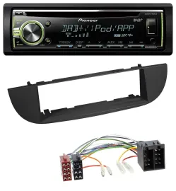 Автомагнитола для Fiat 500 (с 2007) Pioneer DAB USB MP3 AUX CD, черная