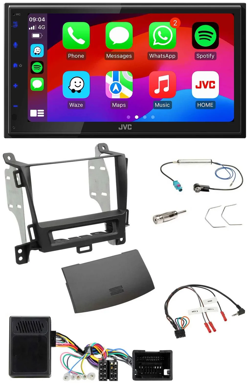 Автомагнитола JVC 2DIN DAB Bluetooth USB для Opel Zafira (с 2013), чёрный