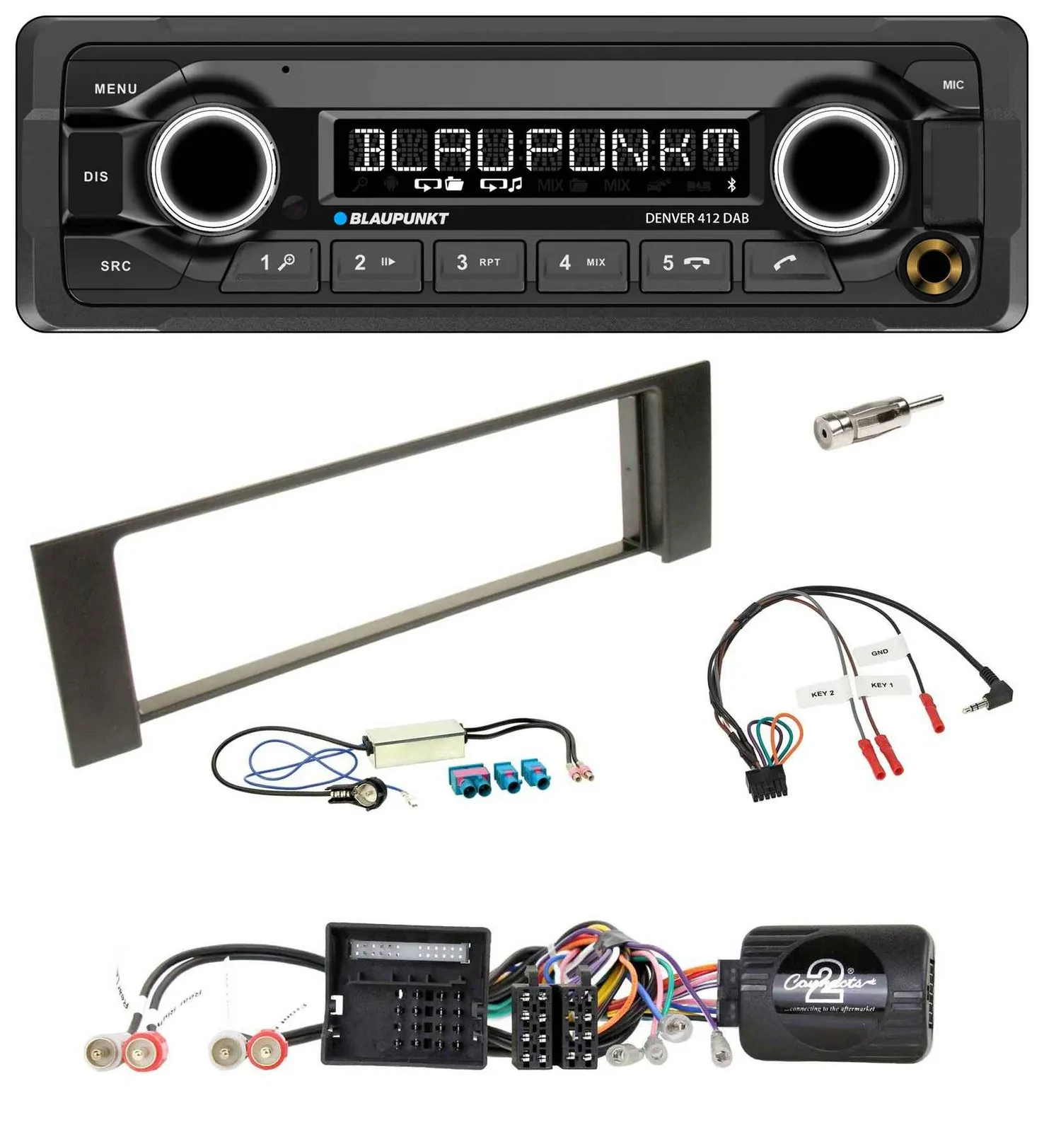 Blaupunkt Bluetooth DAB Lenkrad USB Autoradio für Audi A4 B6 00-04 Quadlock Dopp