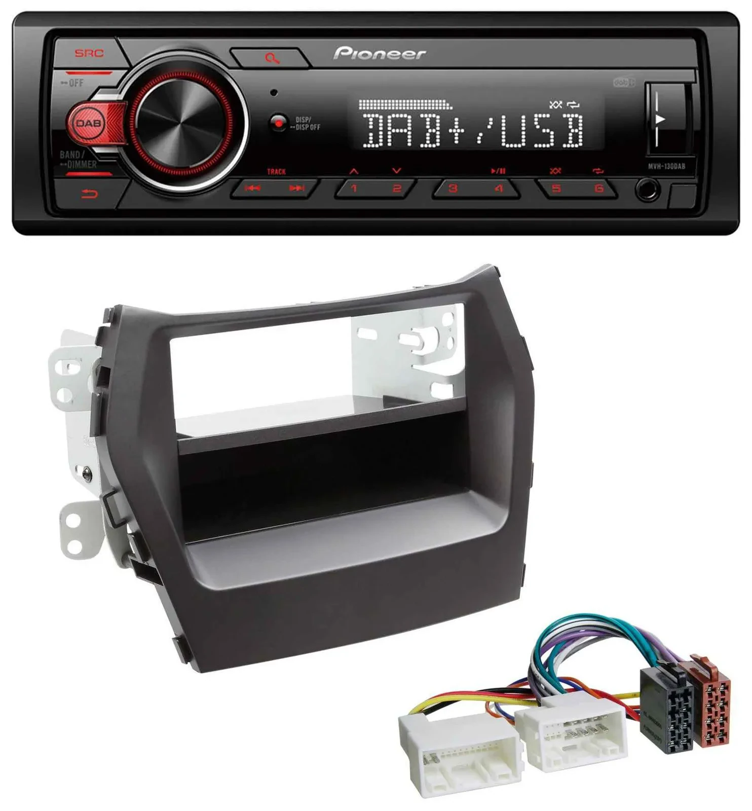 Pioneer MP3 1DIN DAB USB AUX Autoradio für Hyundai Santa Fe (ab 2012)