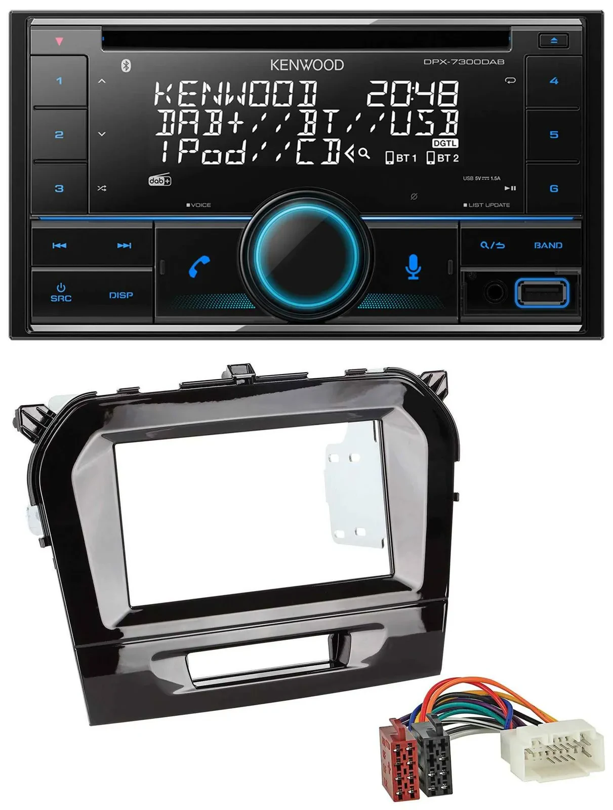 Kenwood CD 2DIN DAB USB MP3 Bluetooth Autoradio für Suzuki Vitara (ab 2015)