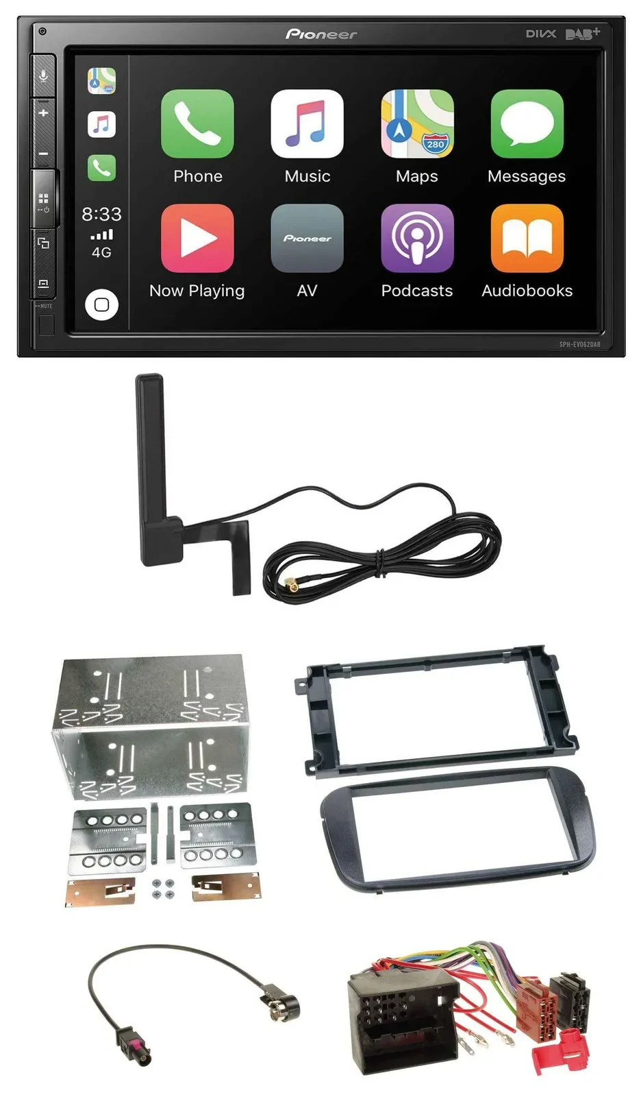 Автомагнитола Pioneer 2-DIN, Bluetooth, DAB, USB, MP3, для Ford S-Max/Mondeo (с 2007)