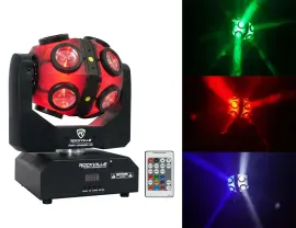 Rockville Party Spinner LED Moving Head RGBW DJ Light with DMX Controls+18 LED's