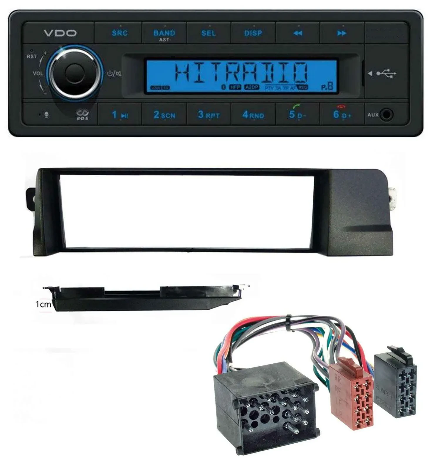 VDO AUX Bluetooth USB MP3 Autoradio für BMW 3er E46 Profiversion Rundpin