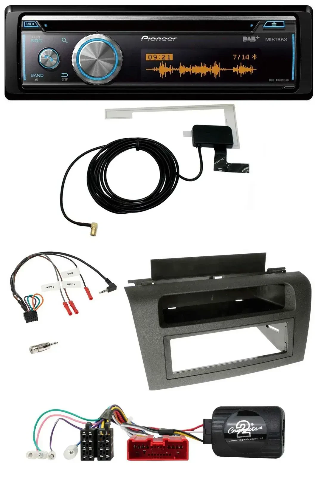 Автомагнитола для Mazda 3 (2003–2009) Pioneer Bluetooth DAB USB CD, поддержка кнопок на руле