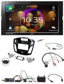 JVC DAB Lenkrad 2DIN Bluetooth USB Autoradio für Ford Focus 2014-2018