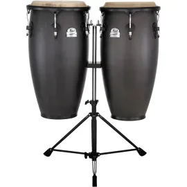 Pearl Conga and Tumba Set, 11.75" and 12.5" With Stand Sheer Black