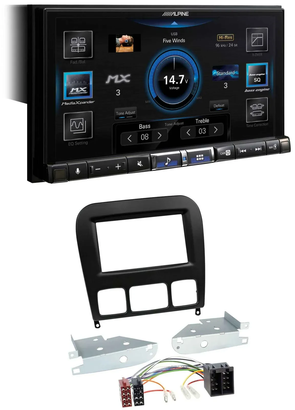 Alpine DAB 2DIN USB Bluetooth MP3 Autoradio für Mercedes S-Klasse 1998-2005 schw