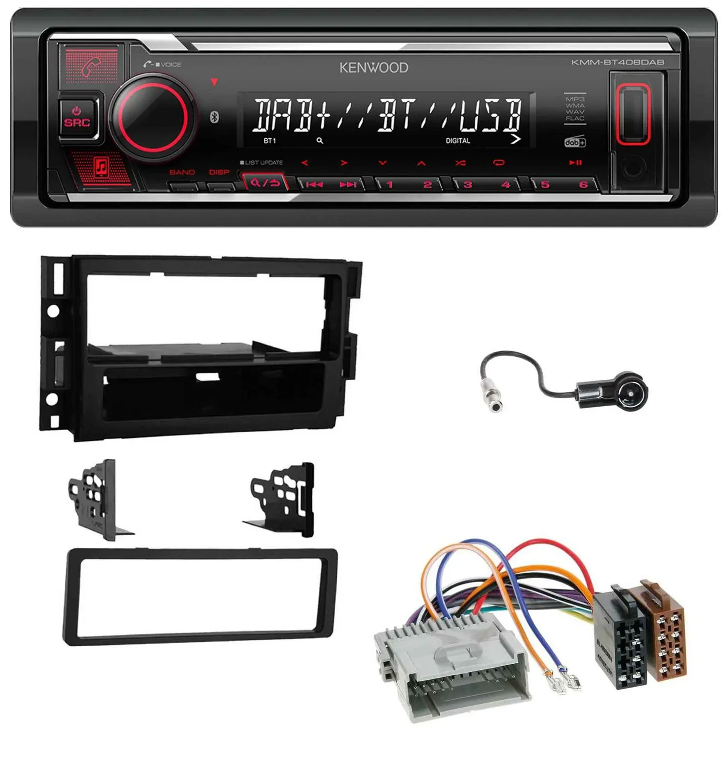 Автомагнитола Kenwood MP3 Bluetooth USB DAB для Buick Enclave (2008–2012), Lucerne (2006)